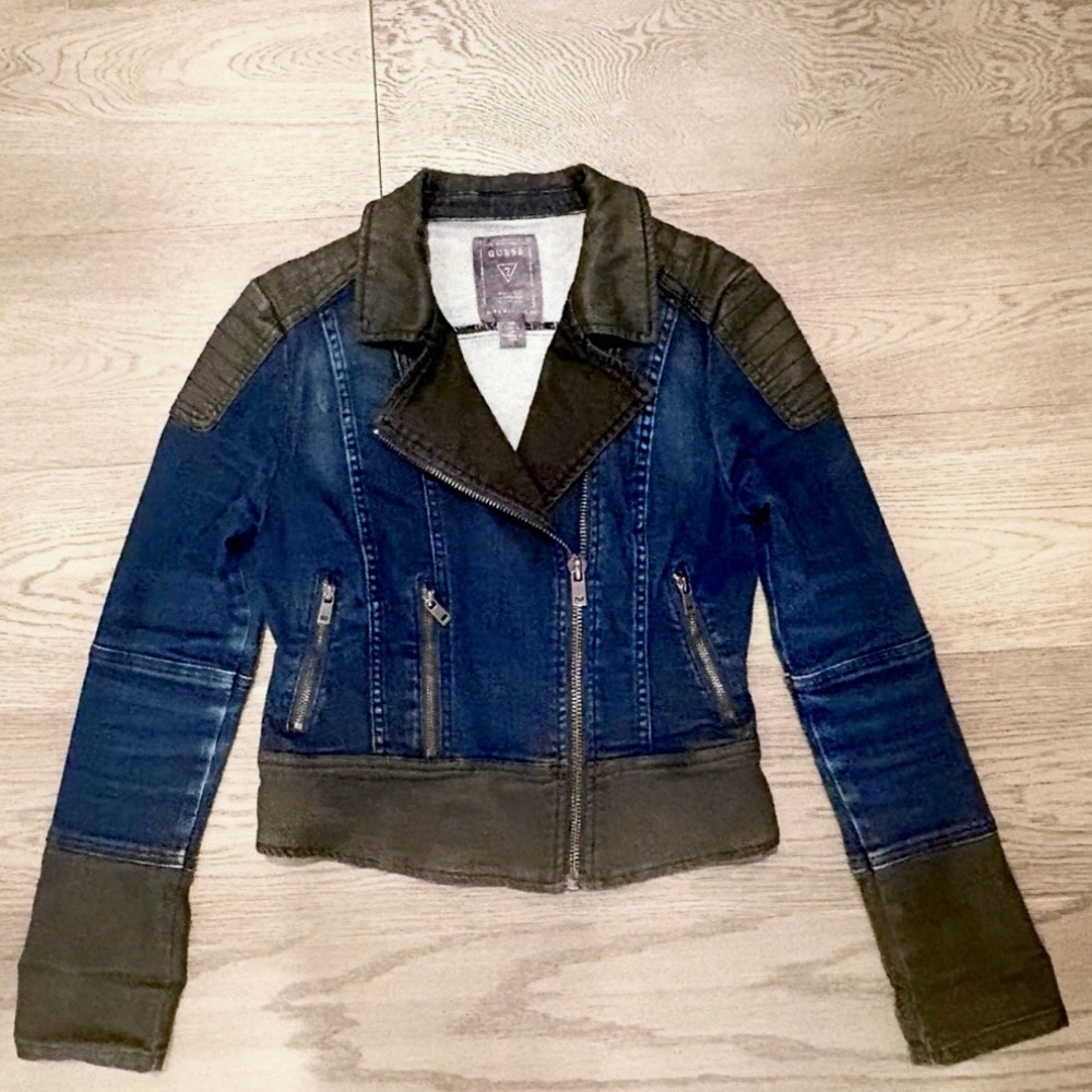 GUESS Denim Jacket in Black and Blue